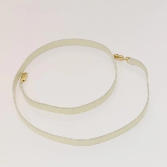 Salvatore Ferragamo Gancini Hand Bag Leather 2way White Gold Auth 134575 - Picture 12 of 16